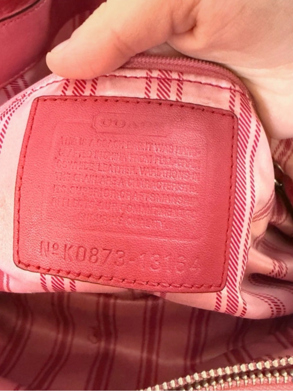 Coach Red Leather Shoulder Bag with Silver Hardware - Picture 7 of 12